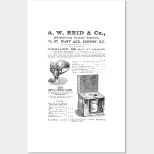 A. W. Reid & Co. - Sanitary Engineers - 1891 Vintage Advert Posters and Art